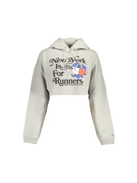 Bluza z kapturem Tommy Jeans szara