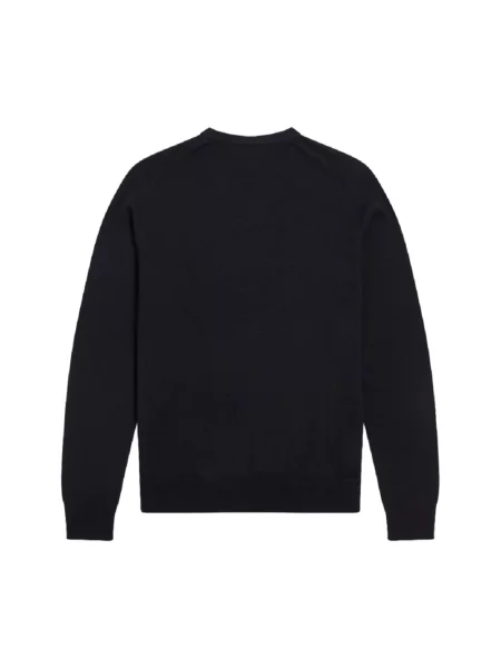 Fred Perry sweter wełniany granatowy lekki niebieski