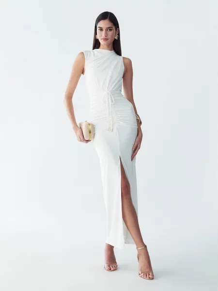 BWLDR Rochie de seară Flora' alb