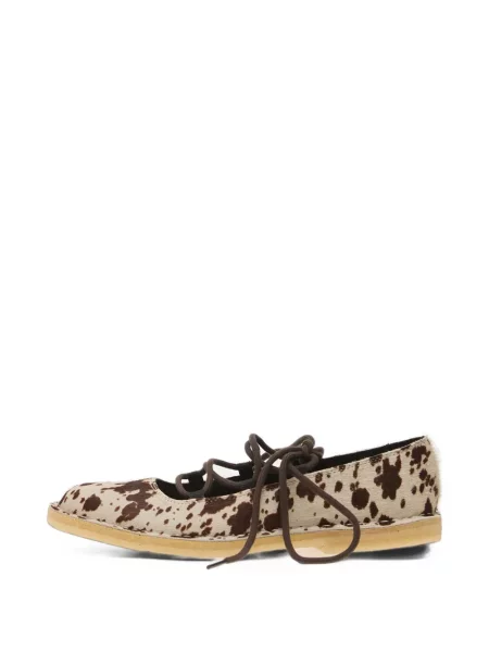 Balerini Clarks Originals cu șireturi din dantelă alb