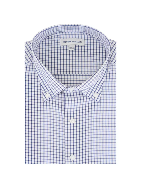 Cămașă Peter Millar în carouri albastru