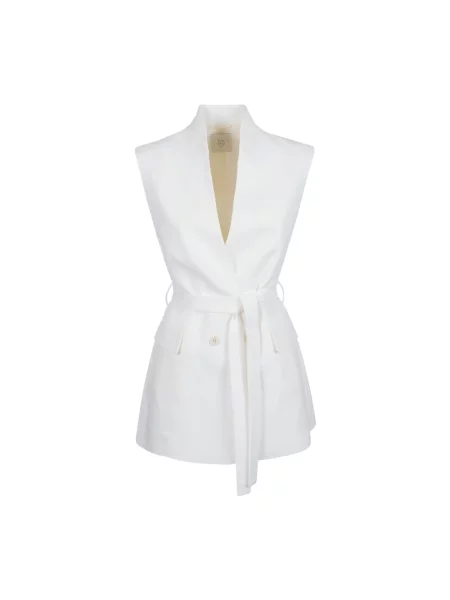 Lniana kamizelka Eleventy biała