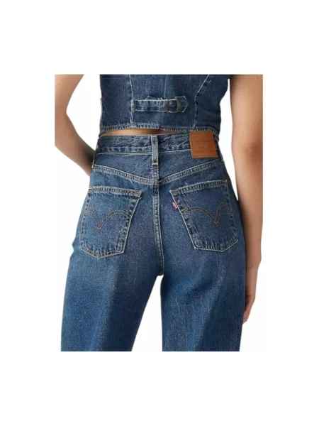 Levi's Dżinsy Szeroka nogawka w prążki Kobiety jednolity niebieski