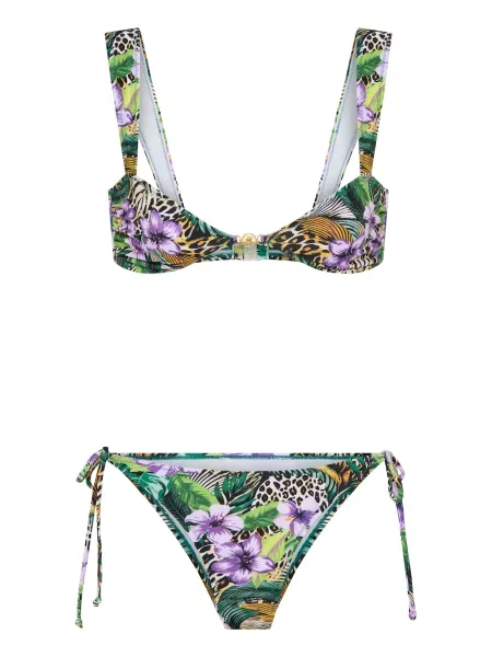 LSCN by LASCANA Costum de baie două piese maro caramel / închis / lila / mov lavandă verde
