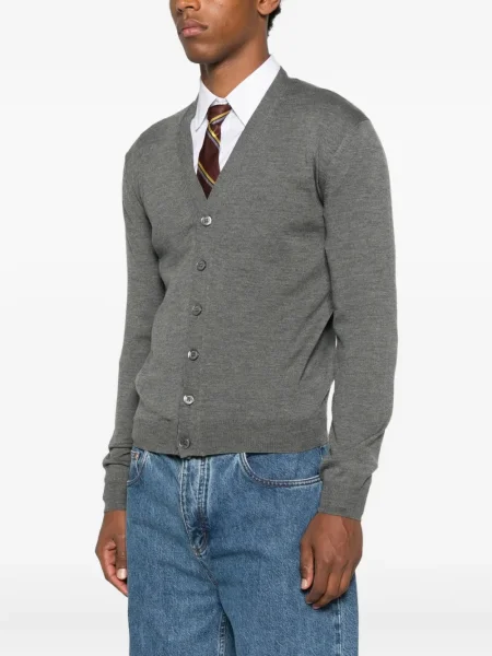 Cardigan Gucci cu decolteu în V gri