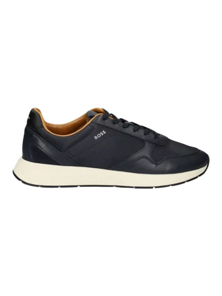Sneakersy Boss skórzane niebieskie