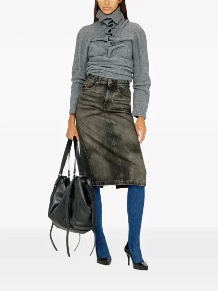 Fustă din denim Diesel gri