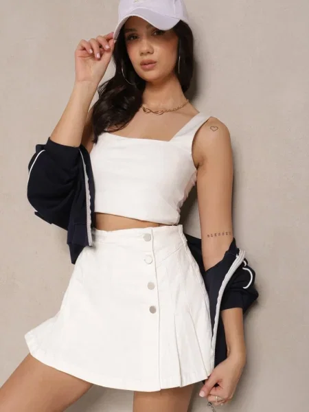 Pantaloni scurți Viviellae Albi alb