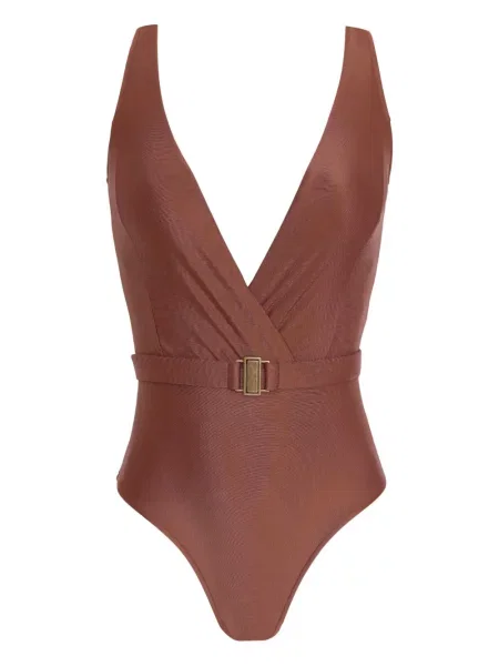 Бански Lygia & Nanny с V-образно деколте кафяво