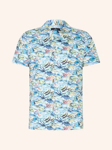 Ragman Košile Do Letoviska Regular Fit Z Jersey / žlutá / zelená modrá
