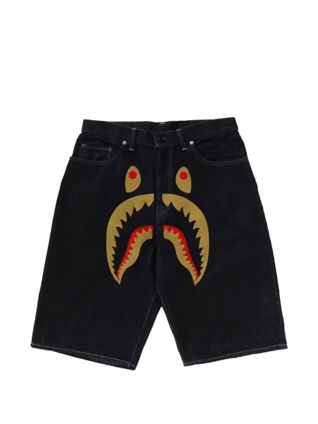 Pantaloni scurți din denim A Bathing Ape® negru