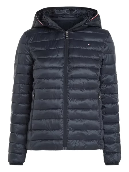 Geacă Tommy Hilfiger cu glugă albastru
