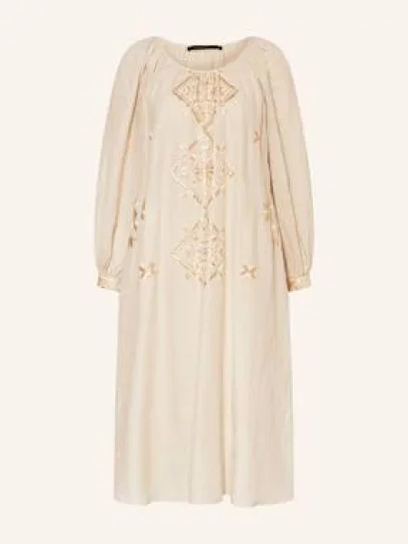 Greek Archaic Kori Sukienka Plażowa Lefkada Z Błyszczącą Przędzą beige beżowa