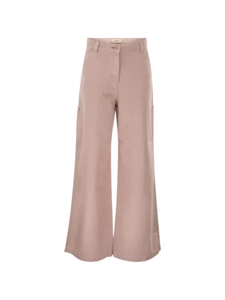 Voiaj pantaloni Weekend Max Mara cu picior lat roz