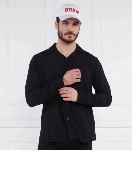 HUGO Cămașă Ello | Straight fit negru