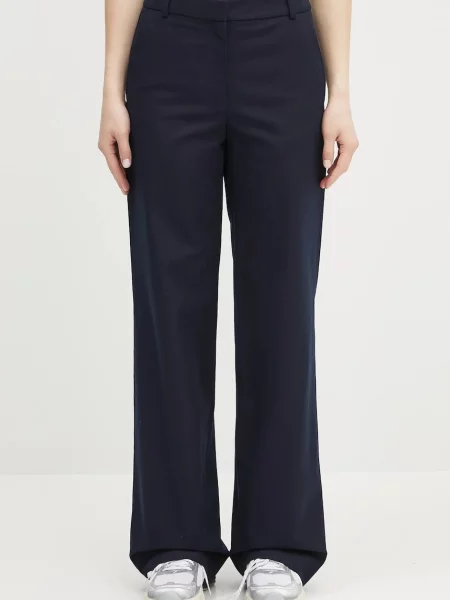A.P.C. pantaloni de pantalon margaret femei bleumarin lat high waist