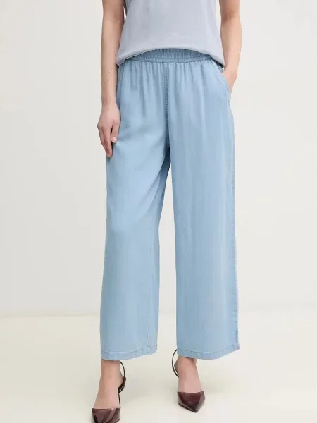 Dkny pantaloni femei lat high waist albastru