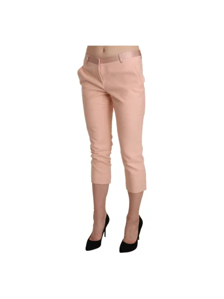 Skinny spodnie Ermanno Scervino różowe