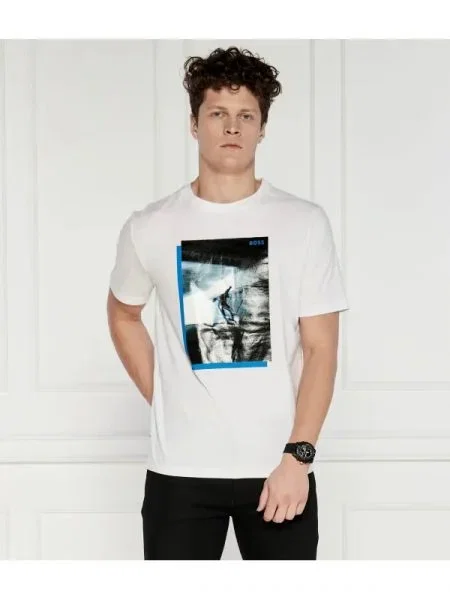 BOSS GREEN Tricou | stretch alb