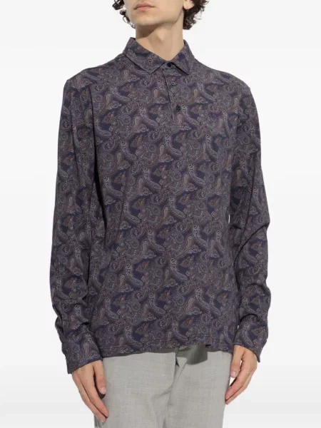 Μακρύς πουκάμισο Etro με σχέδιο paisley μπλε
