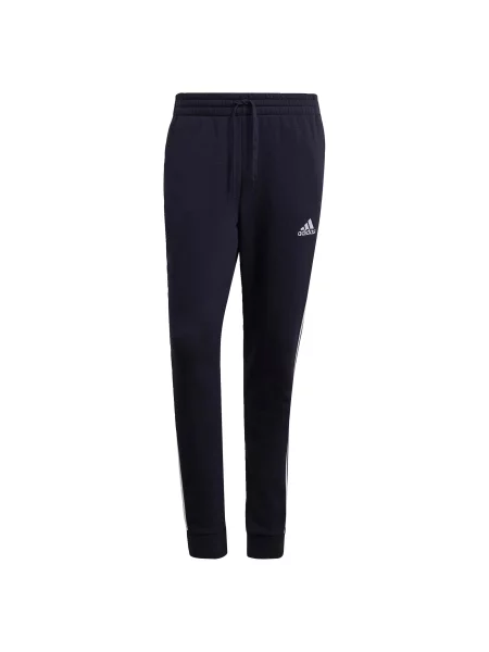 Spodnie adidas Essentials Tapered Cuff 3 Stripes białe