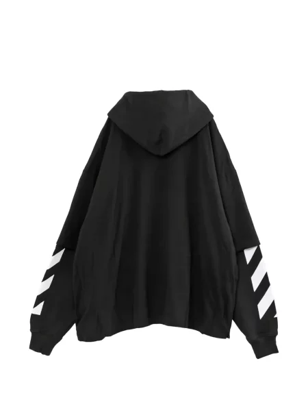 Prugasta majica s kapuljačom Off-white bijela