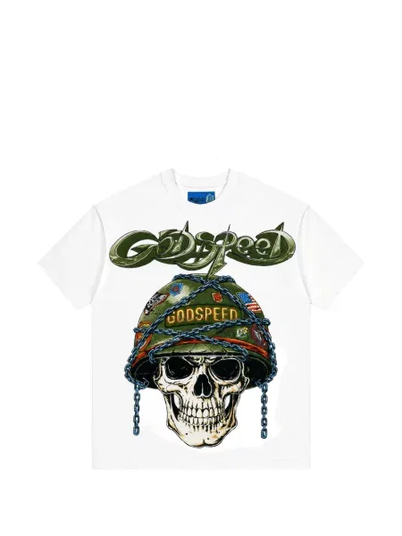 Scurt tricou Godspeed alb