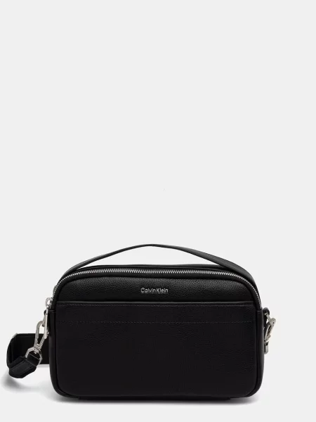 Calvin Klein geantă mică pentru bărbați cu imitație de piele negru