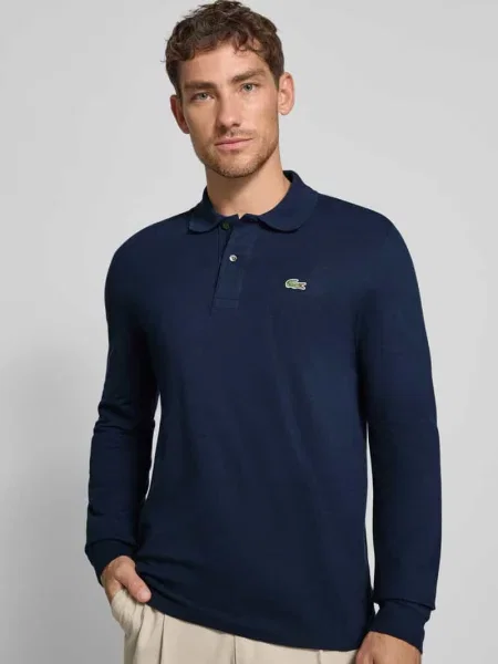 Koszulka polo Lacoste z długim rękawem niebieska