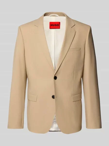 Marynarka na dwa o kroju slim fit z mieszanki wełny model ‘ARTI’ Hugo beżowa