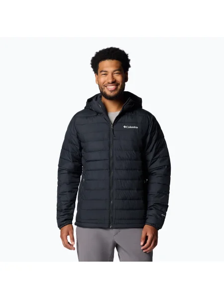 Columbia Powder Lite II Hooded bărbați jos sacou negru