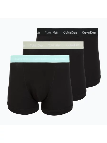 Boxeri pentru bărbați Calvin Klein Trunk 3 perechi black in plume wb/black in misty sag negru