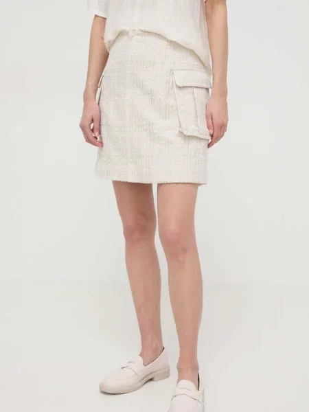 Custommade spódnica Rea By NBS mini ołówkowa beżowy