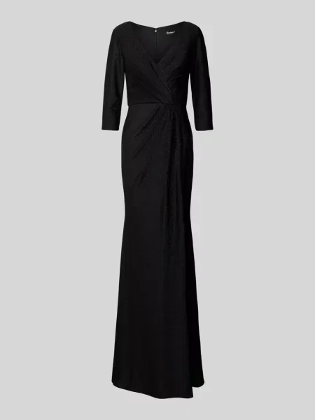 Sukienka wieczorowa z głębokim dekoltem w serek Unique czarna