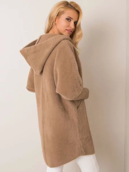 Palton Fashionhunters din lână alpaca maro