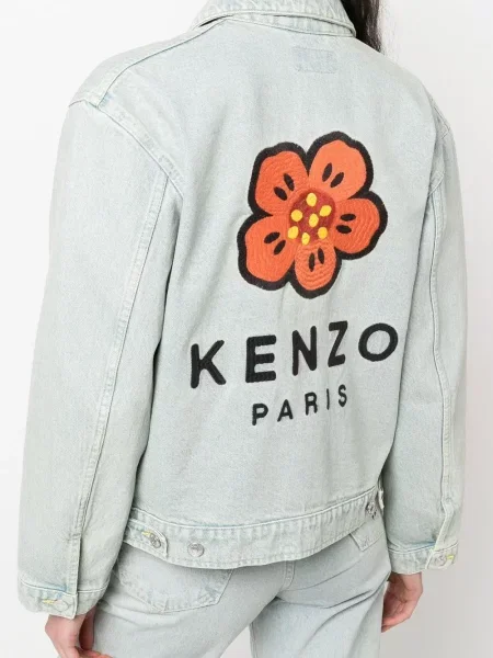 Geacă de blugi Kenzo cu model floral cu imagine albastru