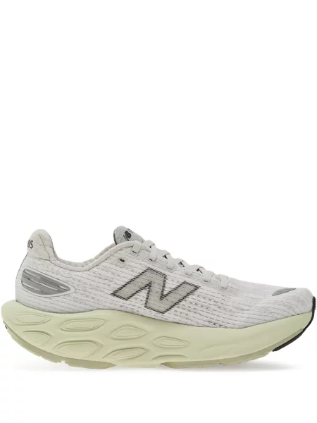 Велурен суичър с качулка New Balance бродиран бяло