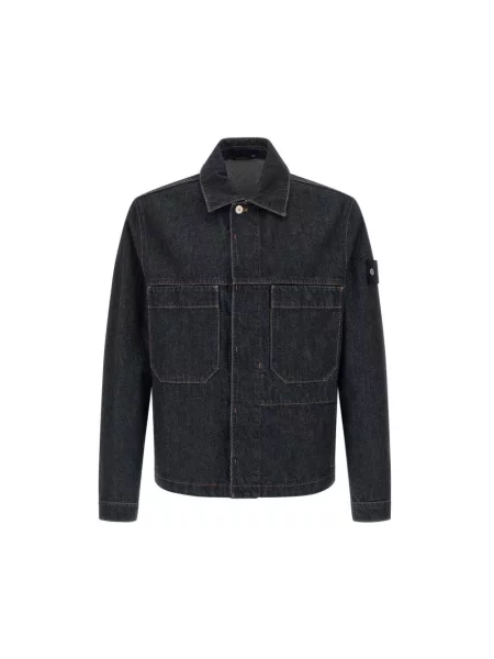 Kurtka jeansowa Stone Island z kamieniami niebieska