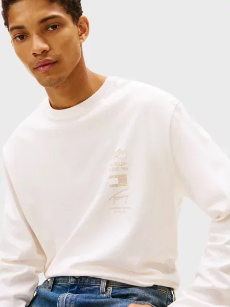 Лонгслив Tommy Jeans белый