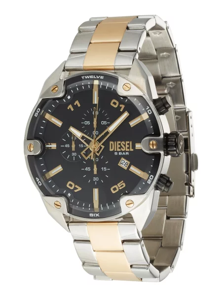 DIESEL Ceas analogic auriu / negru argintiu