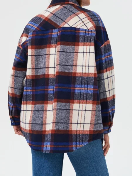 Куртка-сорочка у клітинку гіацинтовий