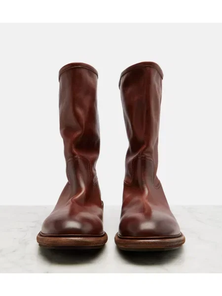 Botine Prada din piele maro