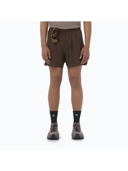 Мъжки шорти за бягане Salomon Sense Aero Stow 5“ coffee bean кафяво