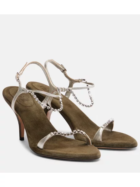 Sandale Chloé din piele verde