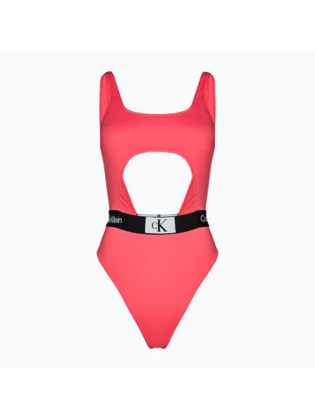 Dámske jednodielne plavky Calvin Klein Cut Out One Piece-RP calypso coral ružová