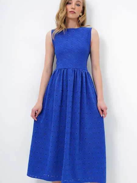 Trend Alaçatı Stili Rochie cobalt albastru