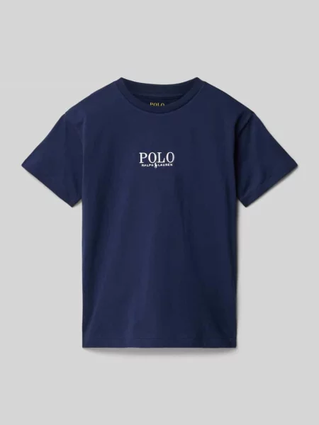 T-shirt z nadrukiem z logo Polo Ralph Lauren Teens granatowa