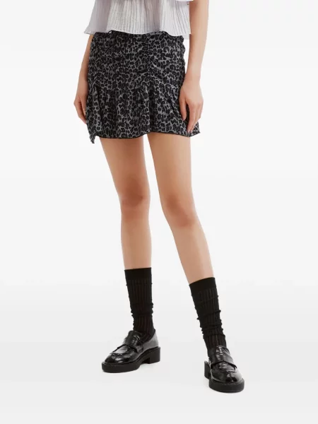 Fusta mini B+ab cu imagine cu model leopard negru