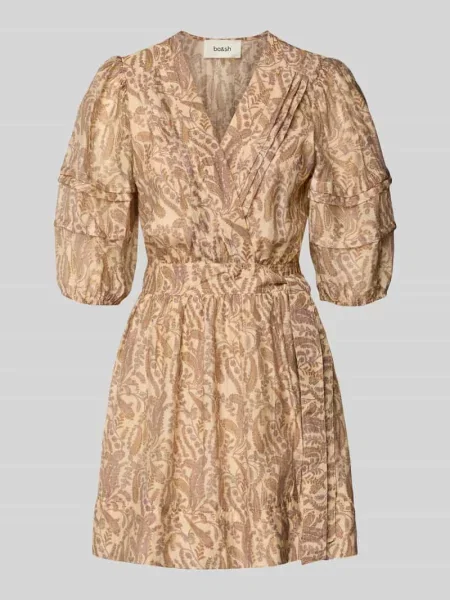 Sukienka mini z dekoltem w serek model TEODORA' Bash beżowa