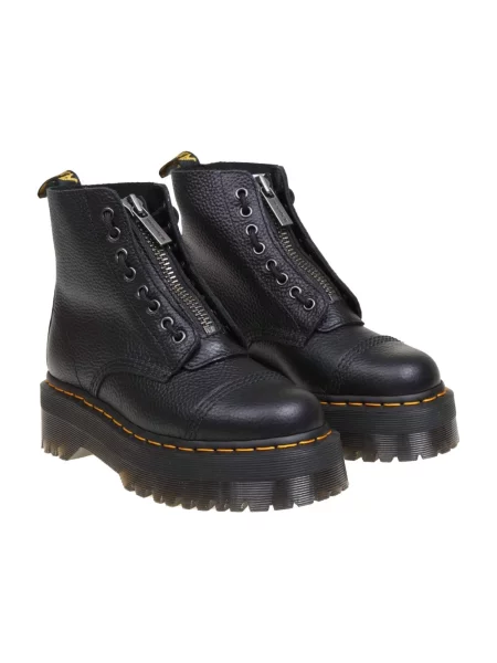 Botki Dr. Martens skórzane na platformie czarne